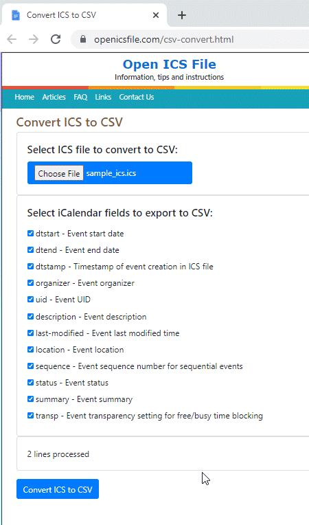 Los 4 mejores sitios web para convertir de ICS a CSV gratis solo
