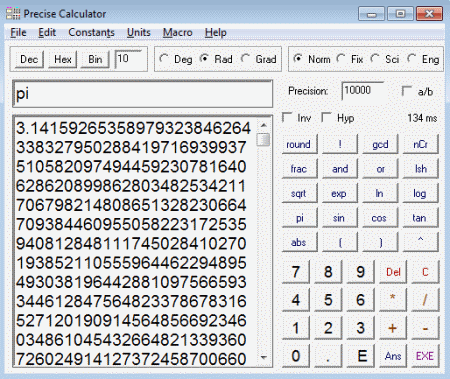 Precise Calculator: calculadora de  vectores, números reales