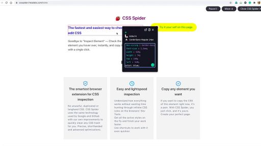 extensión gratuita de Chrome para ver, editar y exportar instantáneamente el CSS de cualquier sitio web
