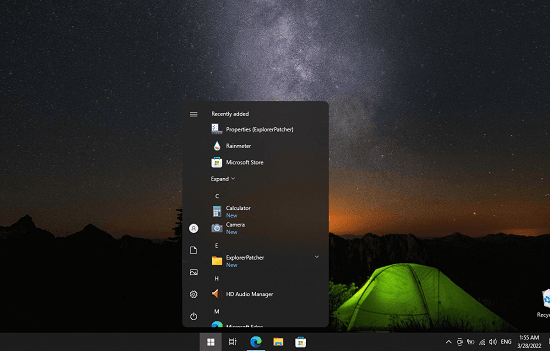 ExplorerPatcher Barra de tareas de Windows 11 en Windows 10