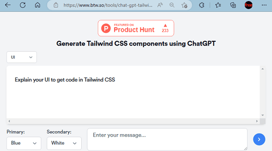 Página principal de ChatGPT Tailwind Components