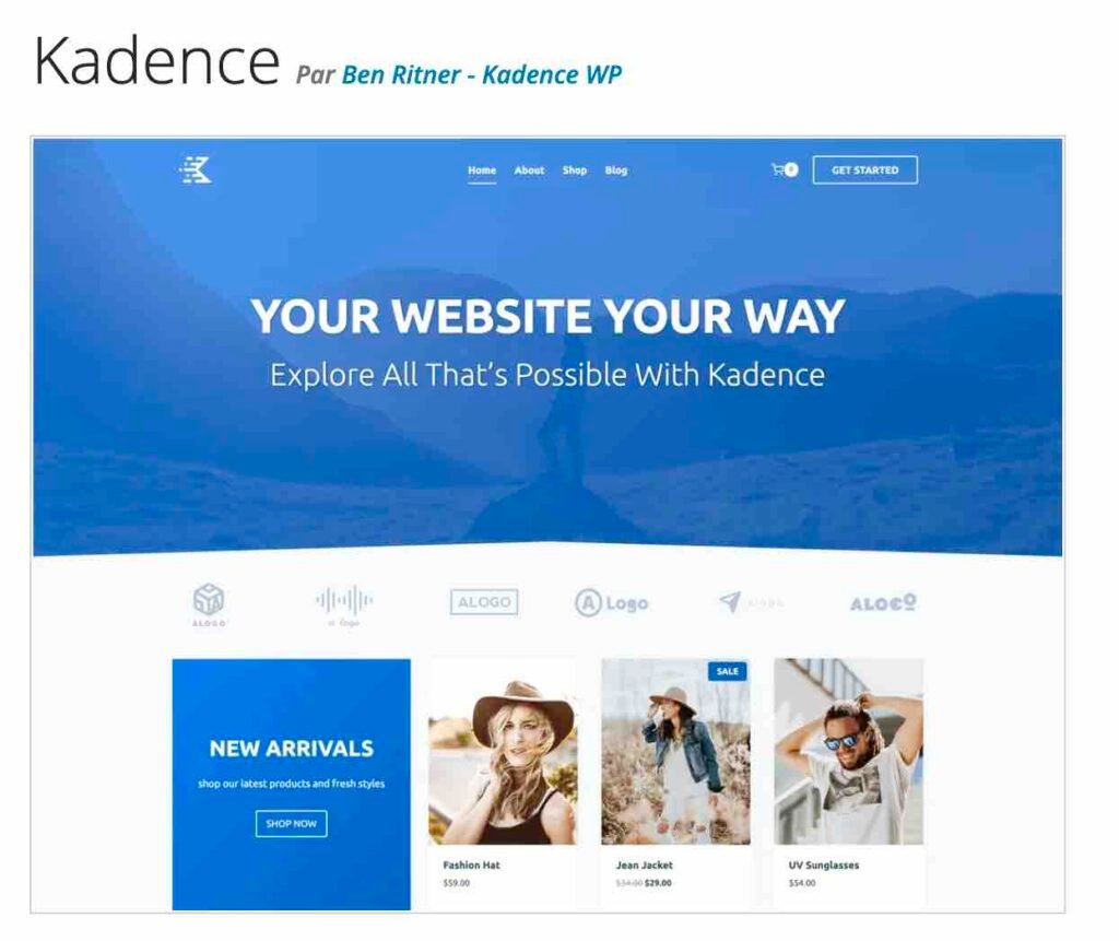 Kadence theme WordPress