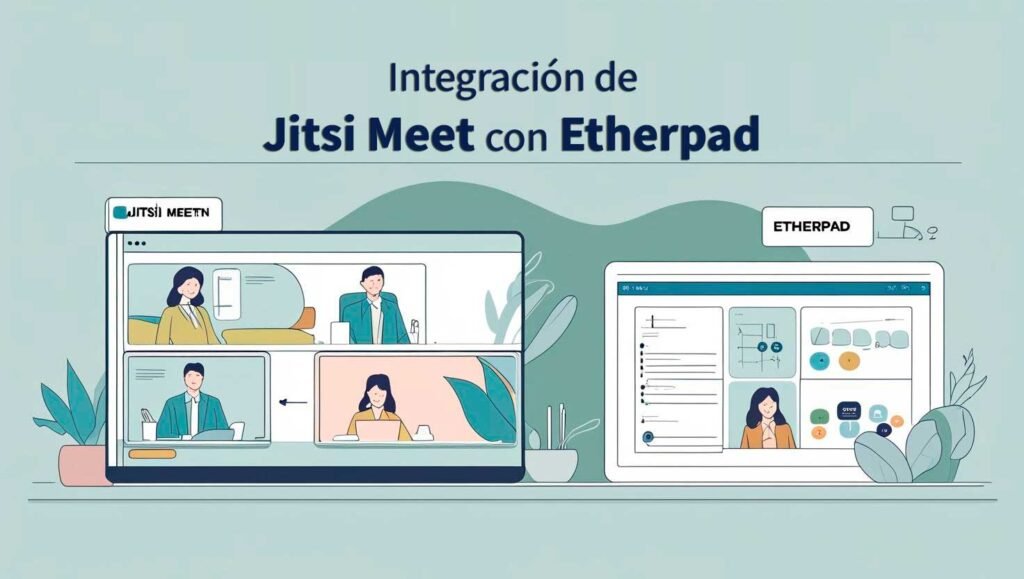 'Integración de Jitsi Meet con Etherpad para colaborar ya