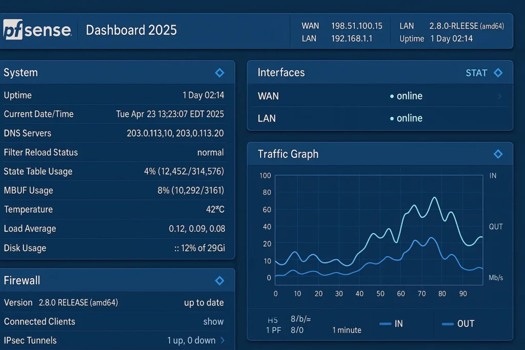 Dashboard pfSense 2025