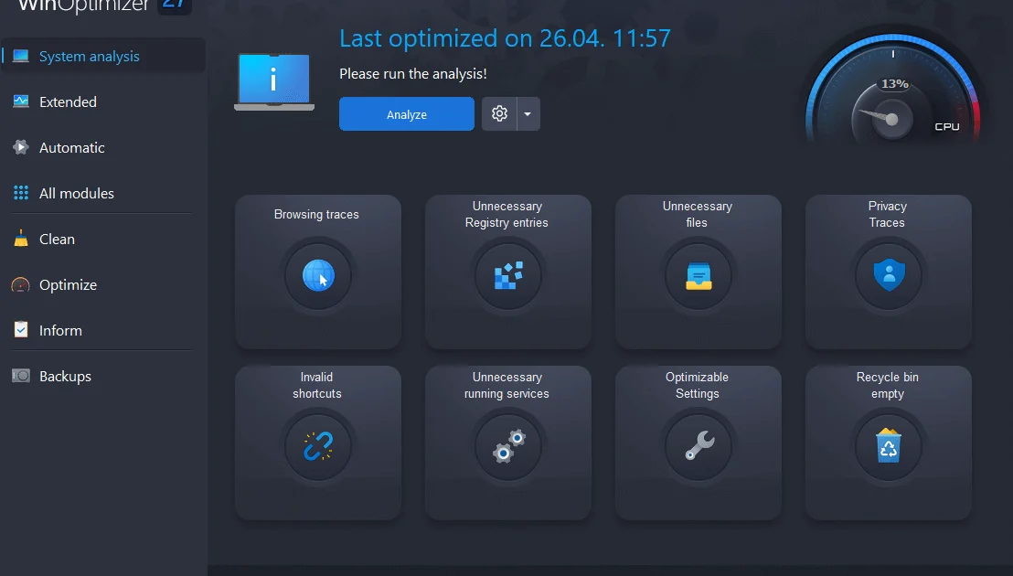 Ashampoo WinOptimizer 27.00 – Descargar gratis optimizador para acelerar Windows