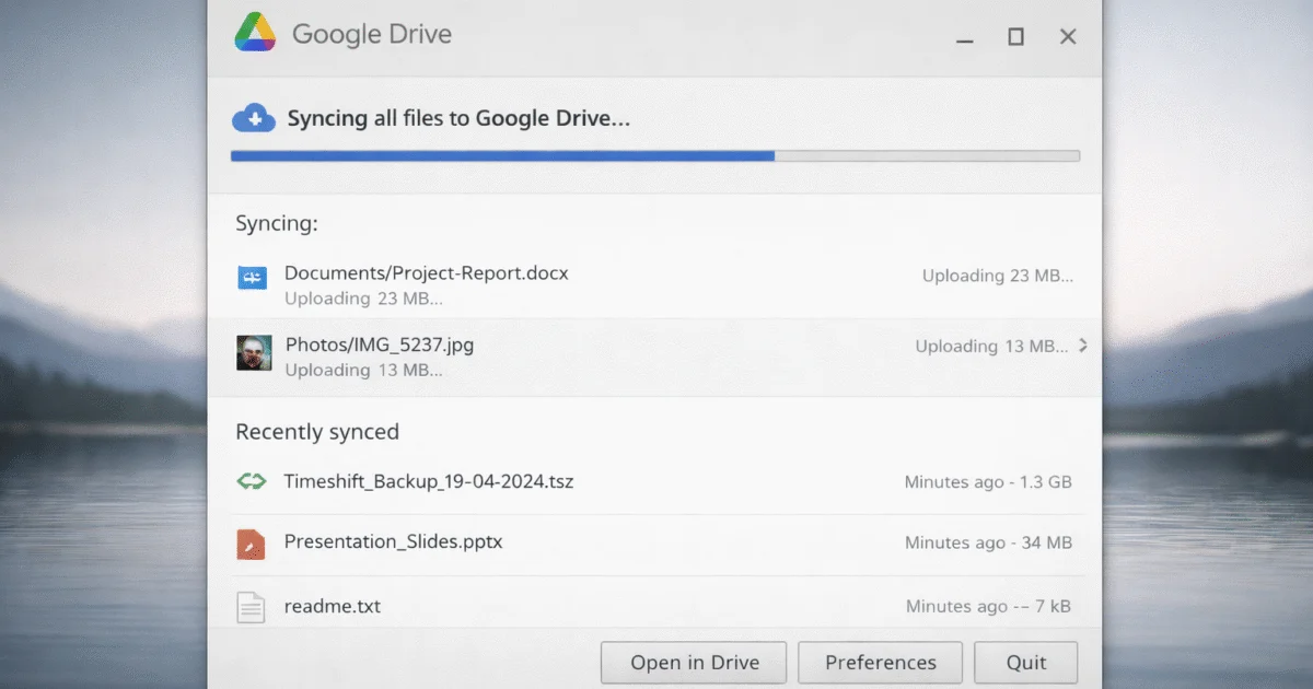 Google Drive Backup & Sync 2026 – Copias de seguridad y sincronización en la nube