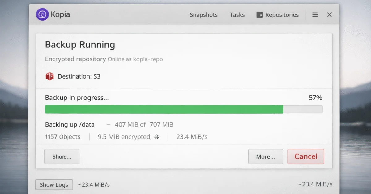 Kopia 0.17.0 – Copias de seguridad cifradas y rápidas en Linux