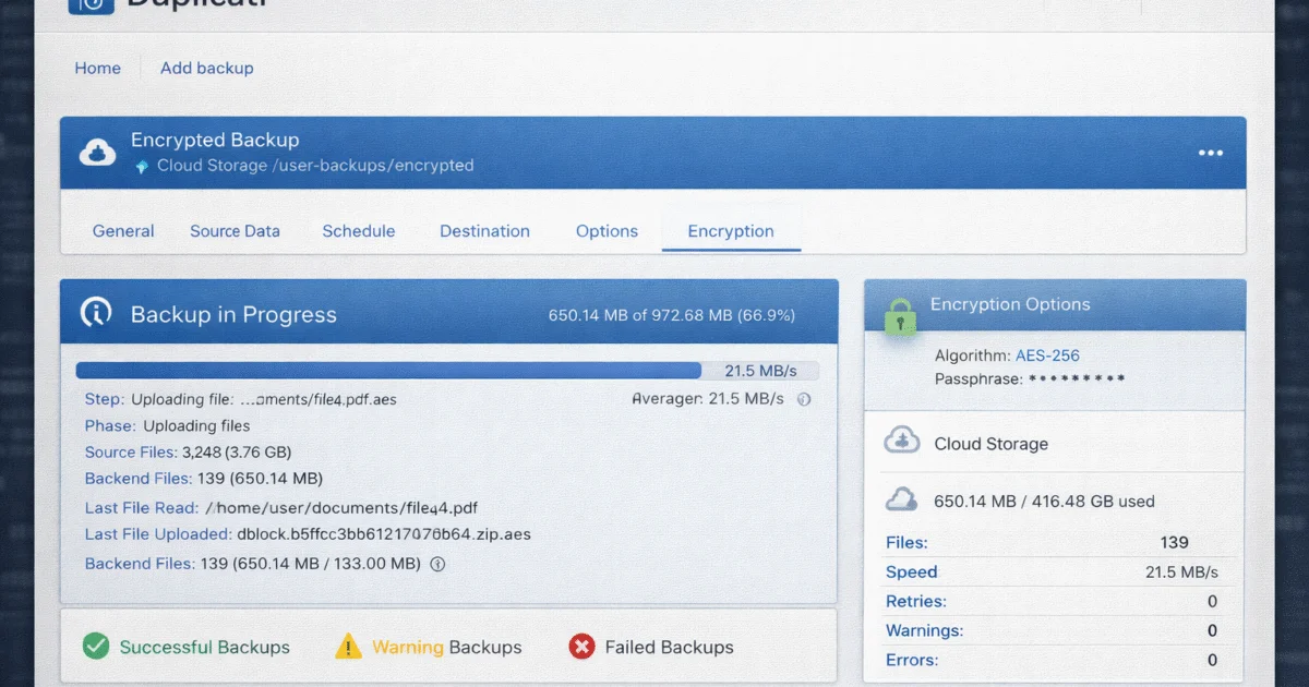 Duplicati 2.0.8.1 – Copias de seguridad cifradas y automatizadas multiplataforma