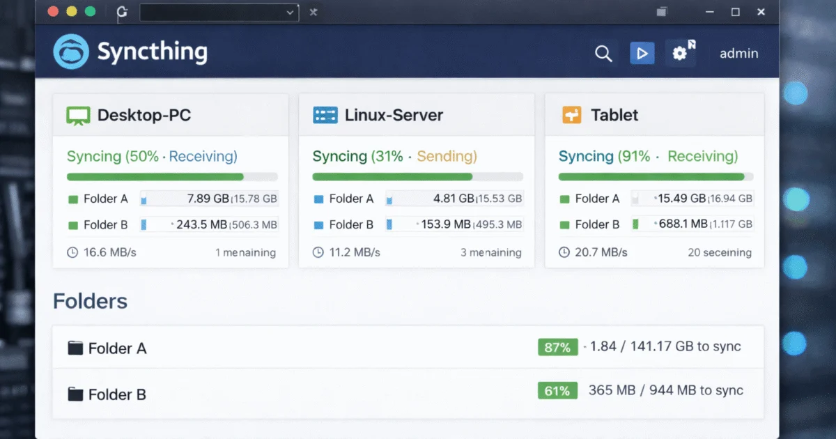 Syncthing 1.27.8 – Sincronización de archivos descentralizada y segura