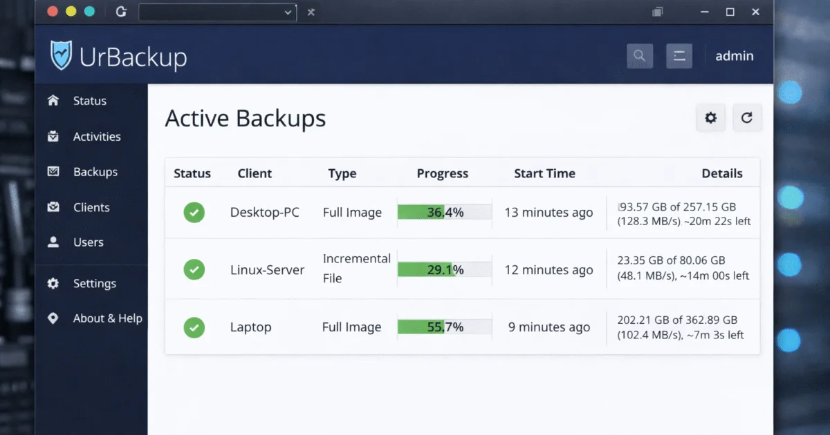 UrBackup 2.5 – Copias de seguridad automáticas en red