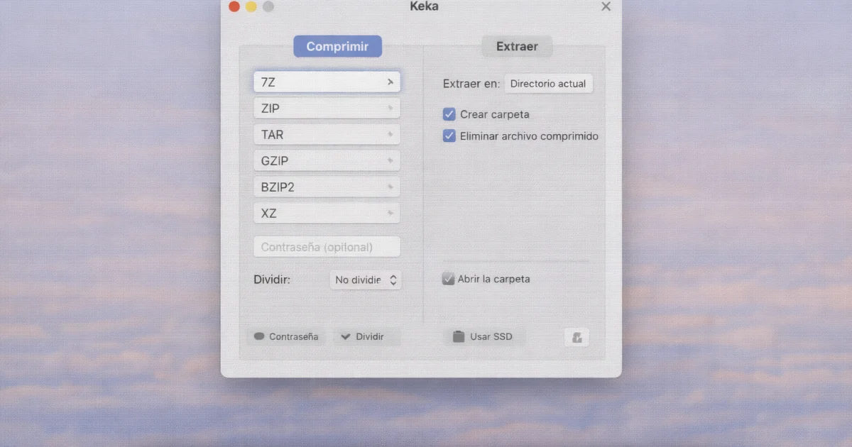 Keka 1.4.6 – Compresor de archivos gratuito y potente para macOS