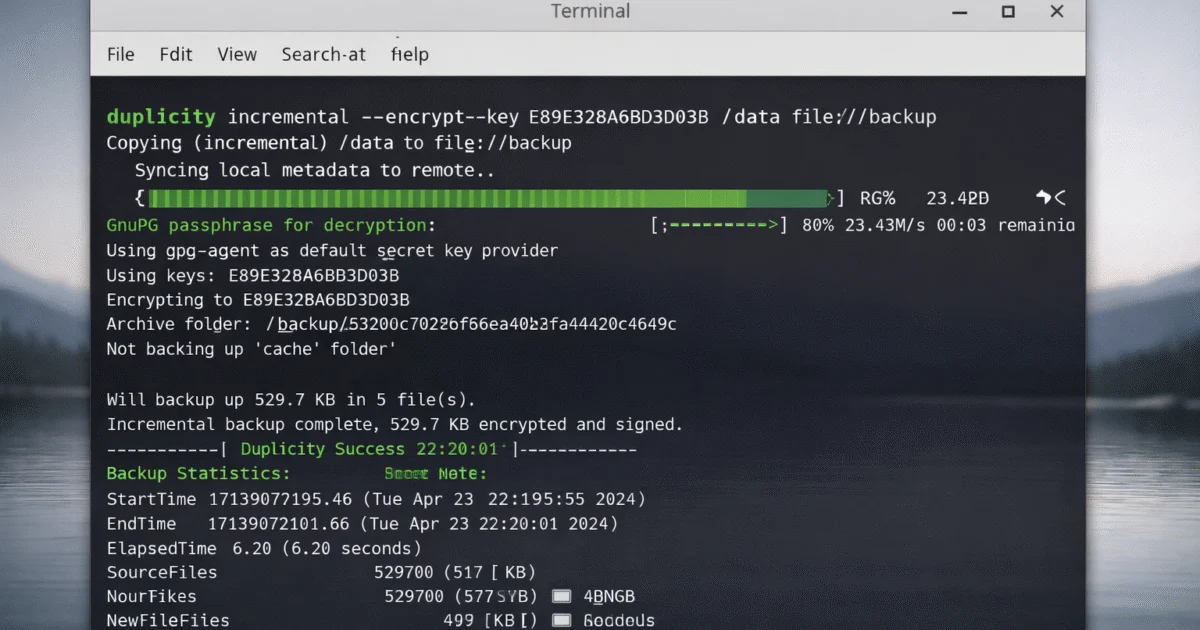Duplicity 3.0.3 – Copias de seguridad cifradas e incrementales en Linux