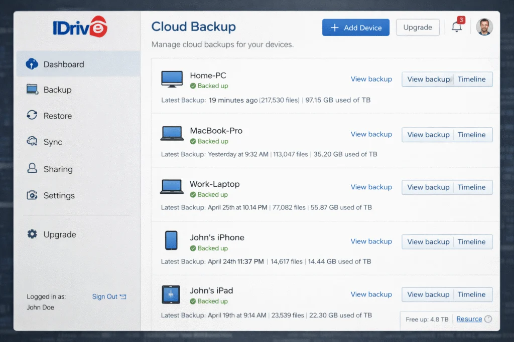 Idrive backup - IDrive 7.0 - Copias de - Idrive