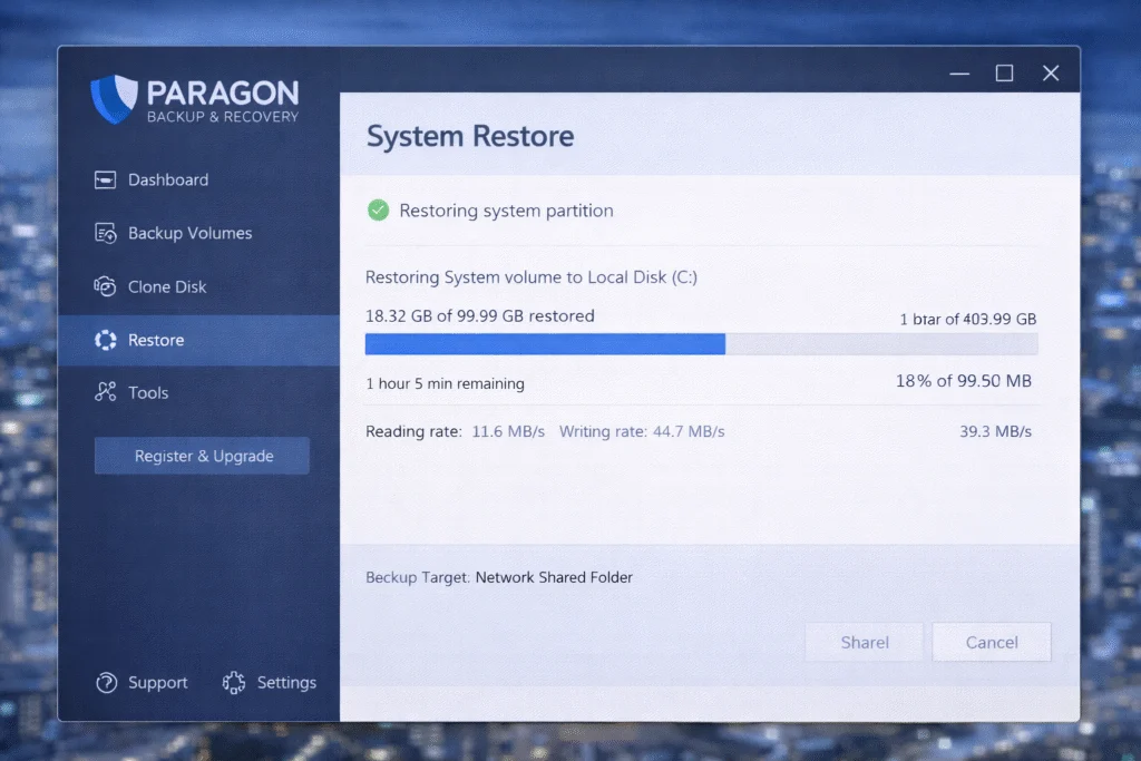 Backup windows profesional - Paragon Backup & Recovery 17.0 - Paragon