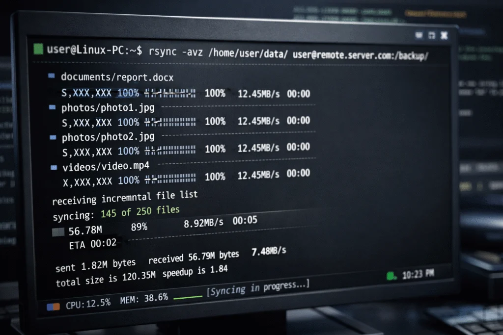 Rsync backup linux - rsync 3.2.7 - Sincronización y - Rsync