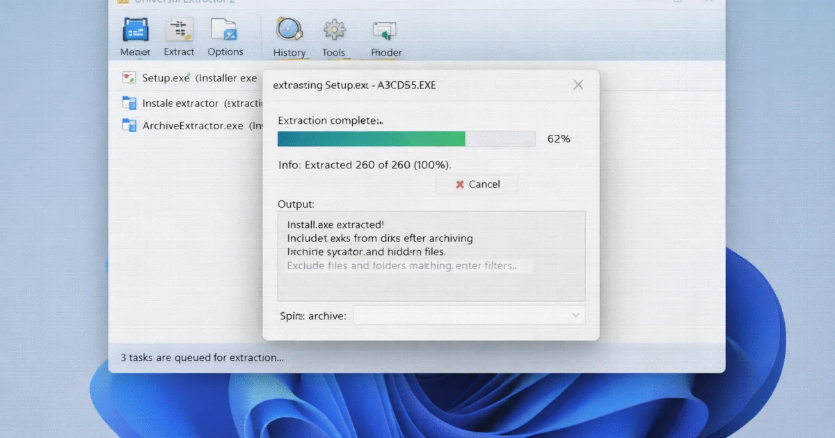 Universal Extractor gratis Windows – Extraer archivos y paquetes fácilmente